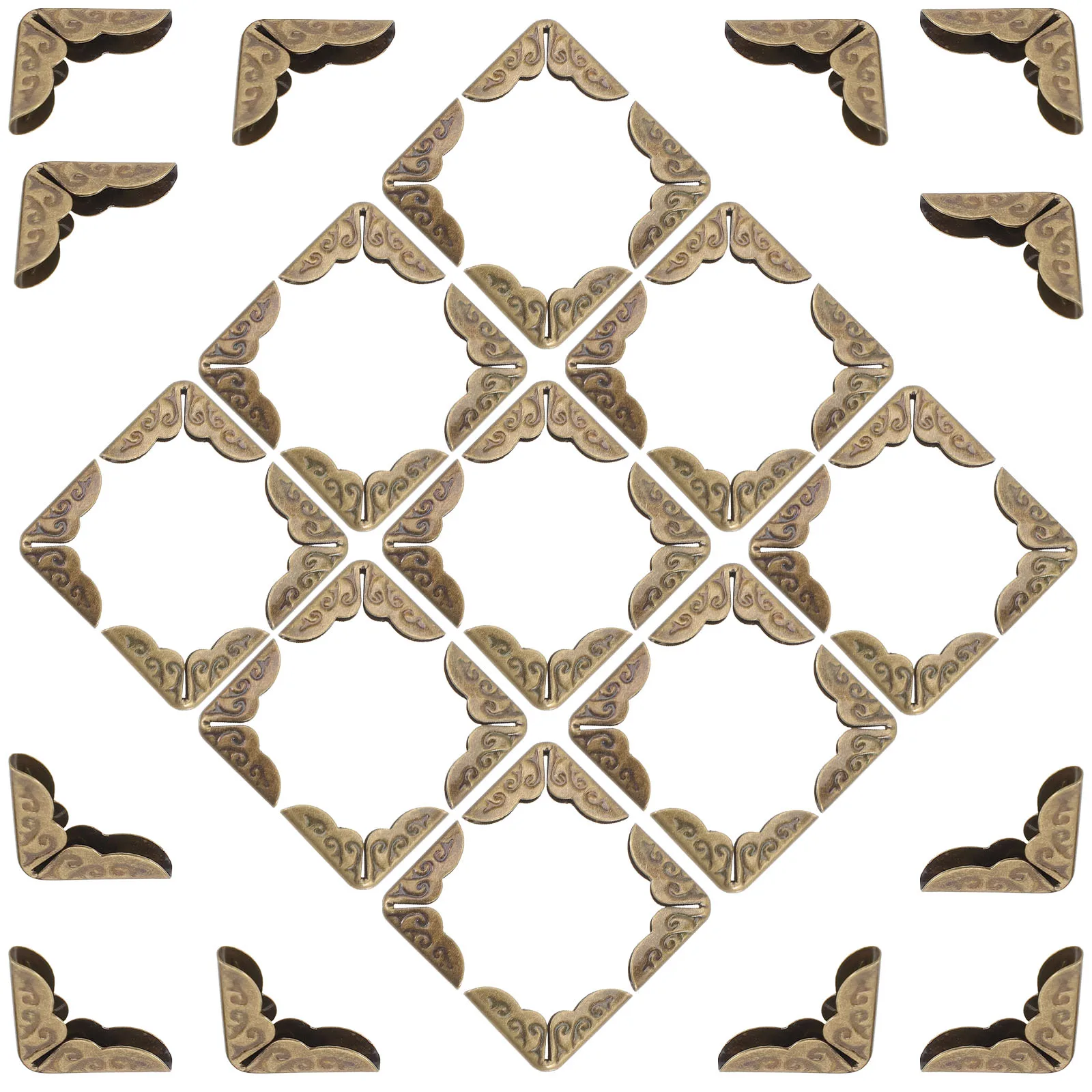 

100Pcs DIY Metal Corner Protectors Vintage Book Covers Photo Album Notebook Scrapbooking Edge Guards Couples Photo Album