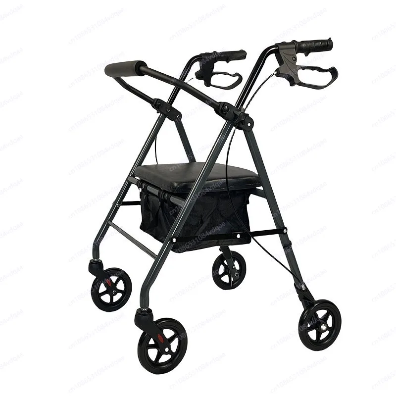 

Elderly shopping trolley with wheels, seat, auxiliary walker, shopping transportation, foldable driving assistance