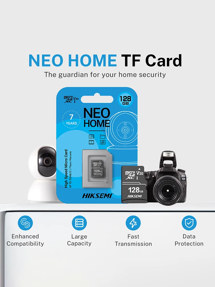 HIKSEMI NEO HOME Memory Card 64GB 128GB 256GB Camera Class 10 UHS-I TLC 92MB/s Read V30 Security Tachograph