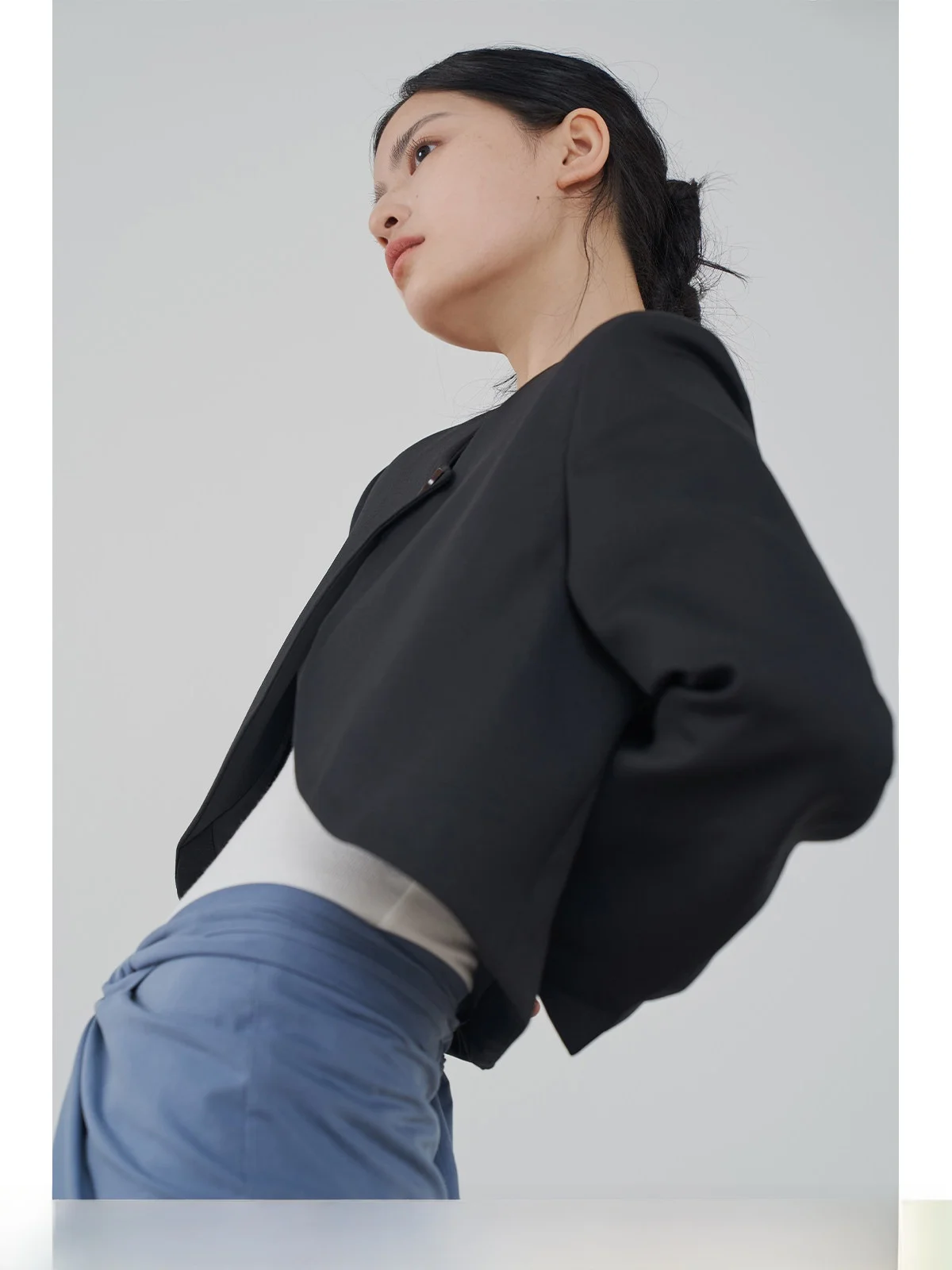 

SOFOON Spring Season Bla ey ort Tailored Women's Suit Jaet Emphasizes Body ape 3D Silhouette Commute Sle Wool Blend