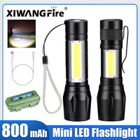 Mini LED Flashlight COB Side Light Portable Flash Light Outdoor Torch USB Rechargeable For Fishing Camping Hiking Lantern Lamp