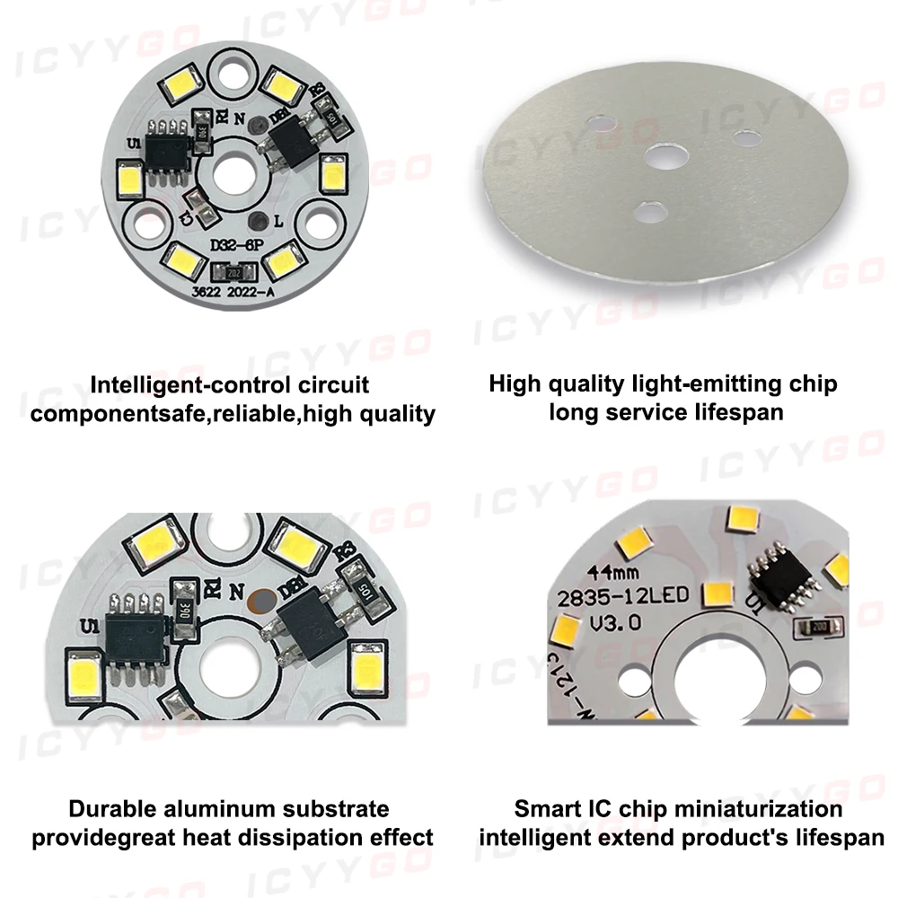 1PCS LED 15W 18W 24W 40W 80W 100W High Power AC220-240V  No Driver Needed SMD2835 Lamp Bead DIY PCB Round LED Bulb Lighting