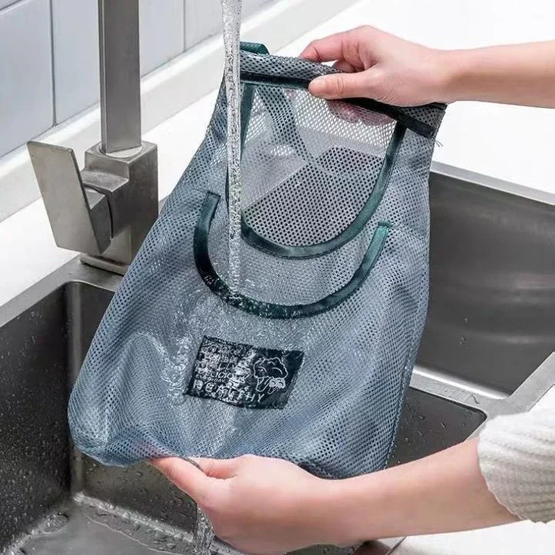 المطبخ متعددة الوظائف الفاكهة الخضار حقيبة للحمل الجدار الشنق الزنجبيل الثوم حقيبة التخزين حقيبة شبكية قابلة لإعادة الاستخدام تخزين قطعة أثرية