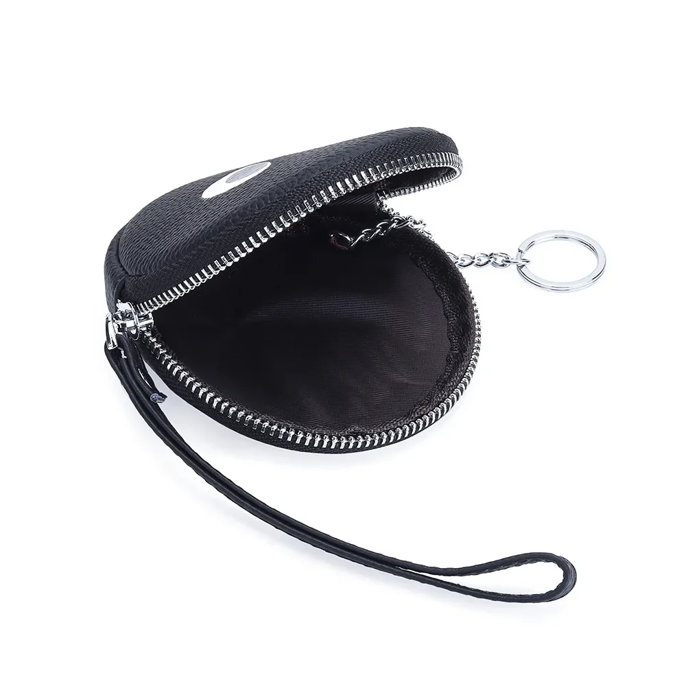 Luxury Big Eye Design Genuine Leather Coin Purses Cowhide Round Small Wallet Women Zipper Bag Handbag Key Pouch Earphone Pocket