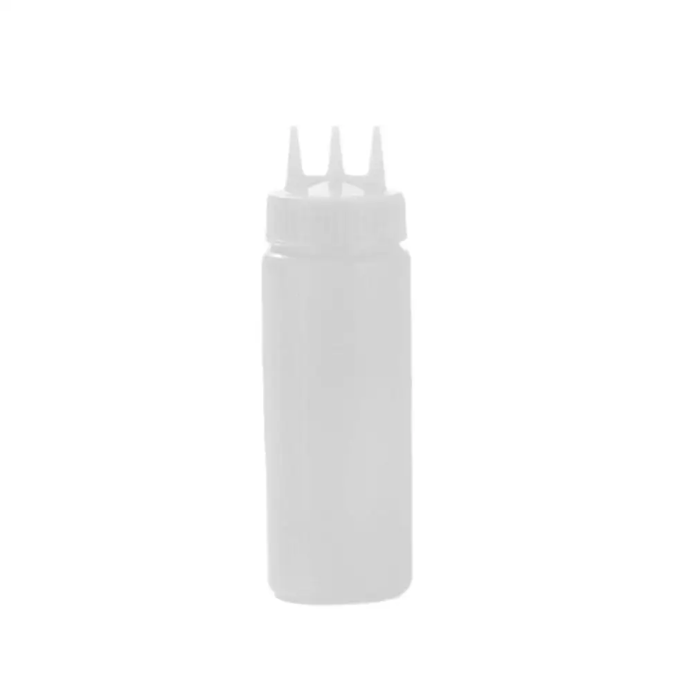 3 Holes Twist Cap Squeeze Bottle Food Grade Plastic Oil 12oz Tool Mayo Ketchup Bottle Squeeze Bottle Sauce Kitchen Mustard U8J4