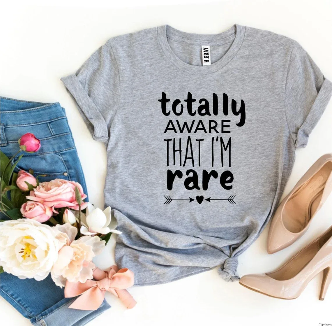 Skuggnas Totally Aware That I’m Rare Funny Graphic T-Shirt Autism Awareness t shirt Wedding Gift Sarcastic t shirts