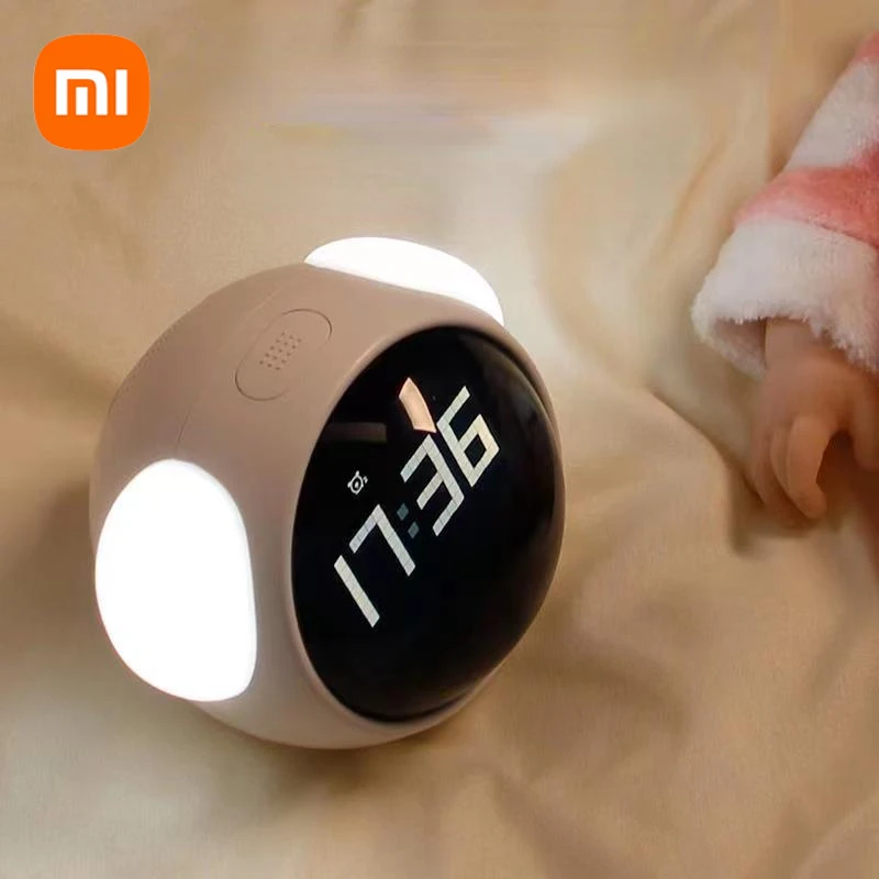 

Xiaomi Cute Expression Alarm Clock Snooze Child Kids Digital Alarm Clocks Voice Control Intelligence LED Night Light for Home