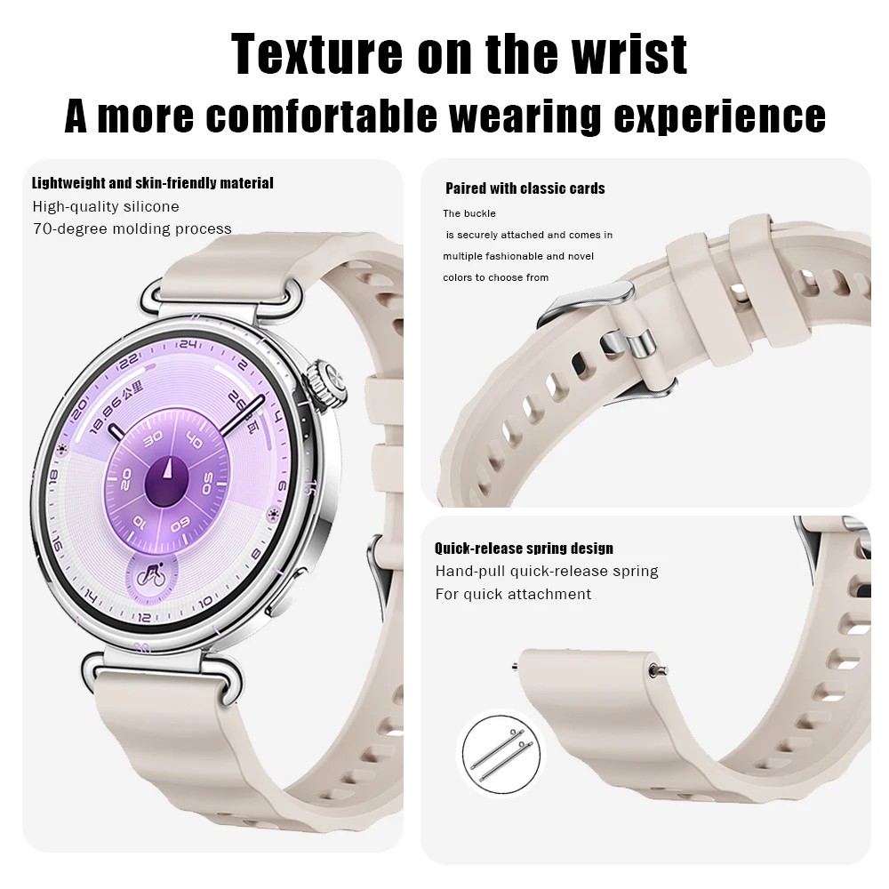 Bracelets de montre en Silicone 18mm pour montre HUAWEI GT6/GT5/GT4 41mm/GT5 Pro 42mm Bracelet pour Garmin Venu 3S/Forerunner 265S Bracelet de sport