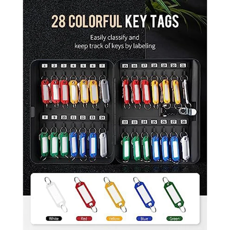 Iron Key Cabinet With Combination Lock Wall-Mounted Key Storage Box With Resettable Combination Black Digital Security Box