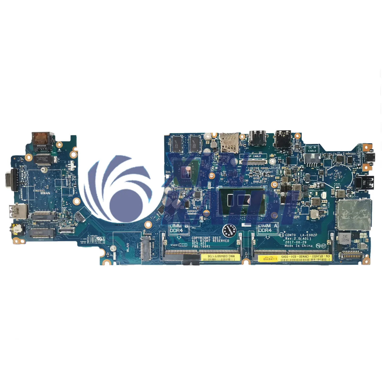 Papan Utama komputer untuk DELL Latitude 5480 E5480 0RY08D 0YYRGW 0VD6TR Motherboard Laptop LA-E082P dengan I5 I7 CPU V2G generasi ke-6 ke-7