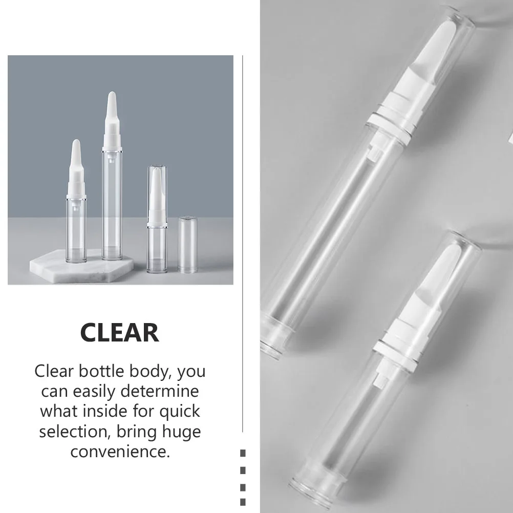 10 قطع من زجاجات كريم العين بدون هواء، وعاء عيون قابل لإعادة الملء، حاوية شفافة مع