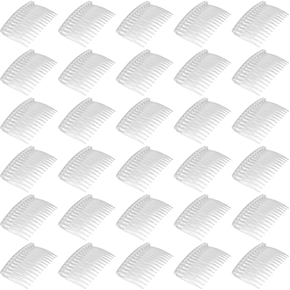 

50Pcs Transparent Hair Comb Side Clips Lightweight Plastic Hair Accessories for Wedding Bridal Headpieces Prom Party