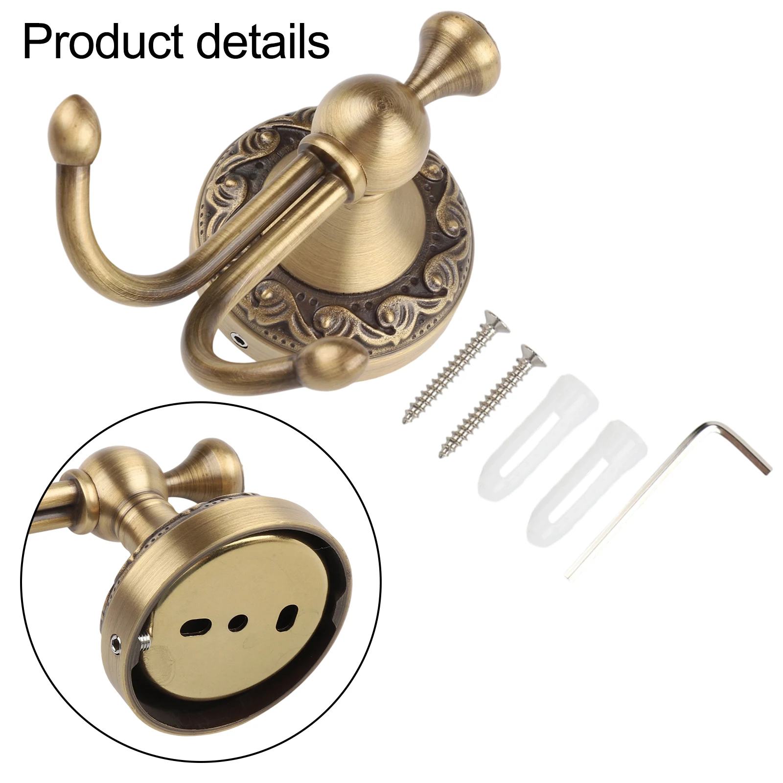 

Suitable For Living Space Paper Box 10.5cm*10.5cm*8cm Brass Wall Hook European Style Hook Living Room Use Bedroom Use