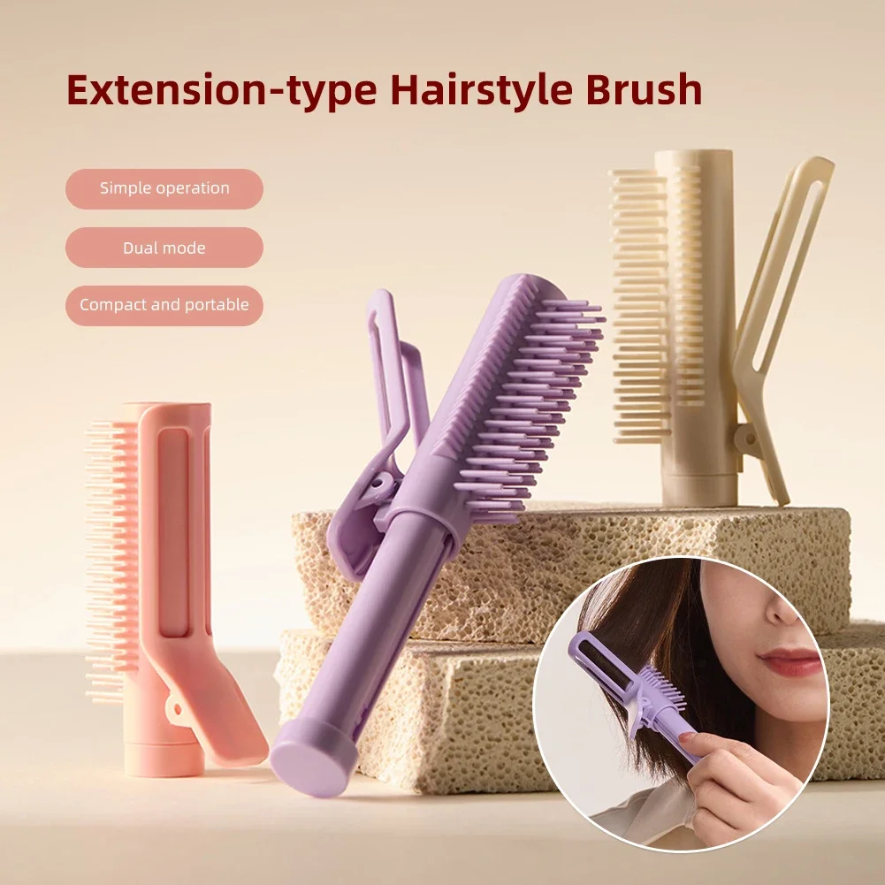 2in1 Curl Hair Roller Brush Portable Ironing Scalable Wand Pin Hairdressing Comb Scalp Massage Salon Hair Styling Tool Gifts