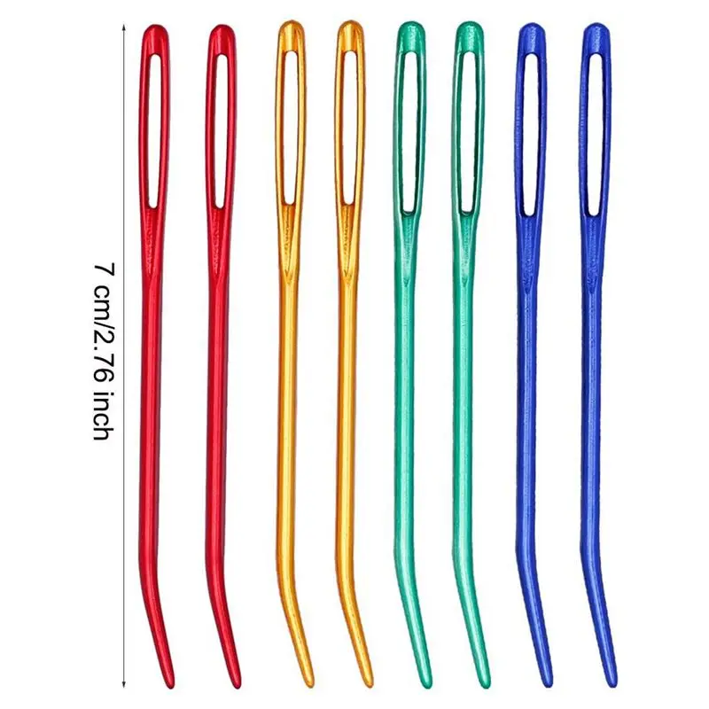 24PCS Ago per filato, Ago per tessitura Ago per arazzo Aghi piegati per uncinetto Aghi per rammendo per occhi grandi per lavorare a maglia Crochet-AT64