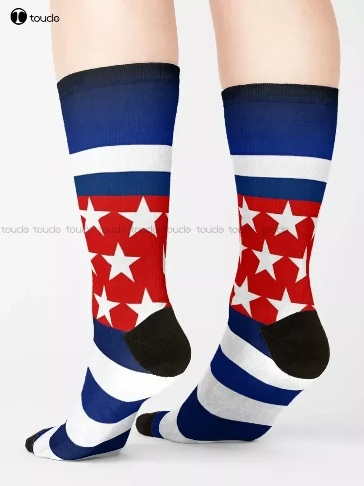 Patriotic American Flag Novelty Socks Socks Personalized Custom Unisex Adult Teen Youth Socks 360° Digital Print Custom Gift