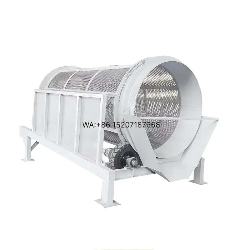 Wmwmnu Rotary Trommel Screen Drum Filter for Sieving Mineral Particle Size Sand Gravel Screening Industrial Rotary