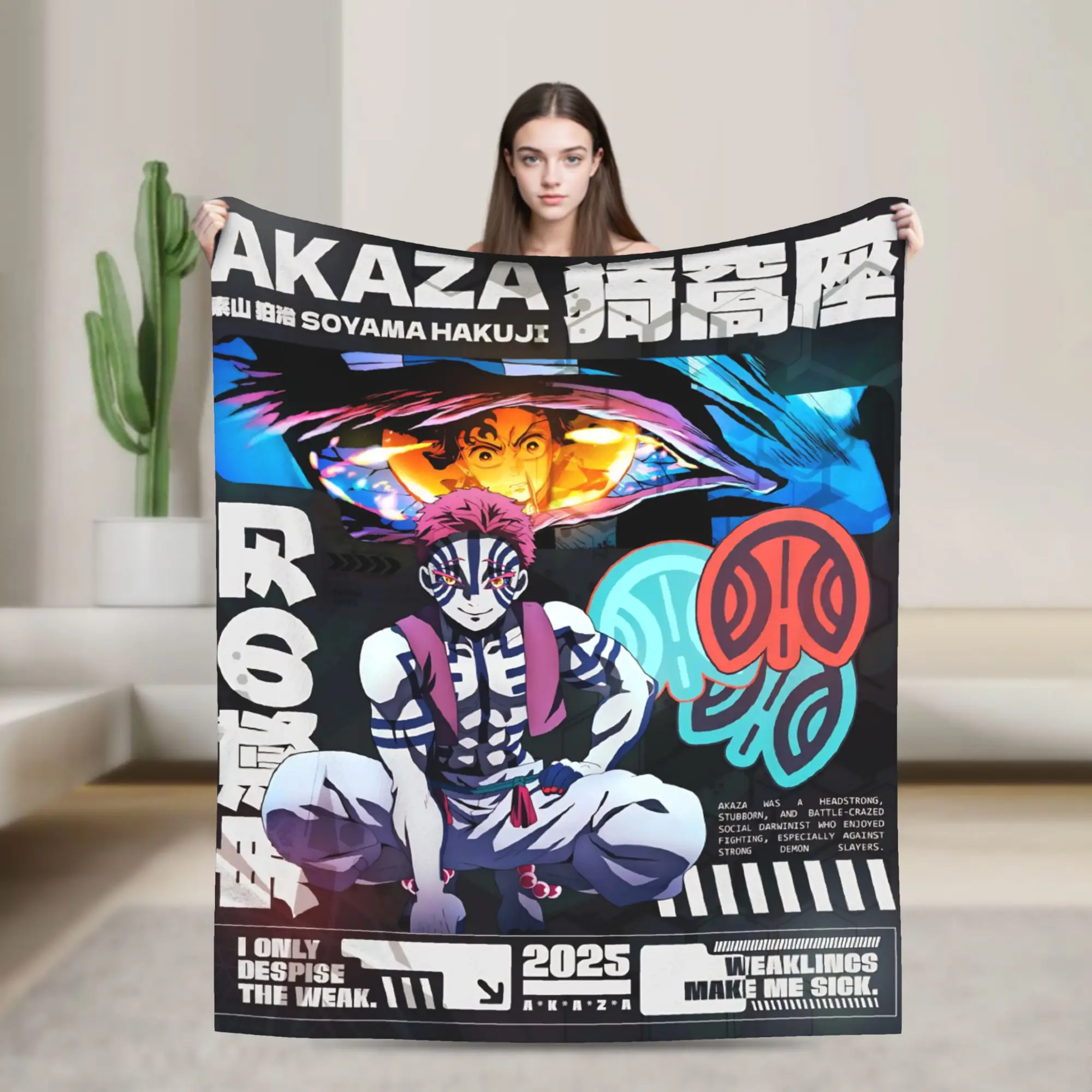 الرتبة العليا 3 Akaza الفانيلا بطانية شيطان القاتل لينة دائم رمي بطانية للسفر في الهواء الطلق طباعة المفرش أريكة غطاء سرير #1