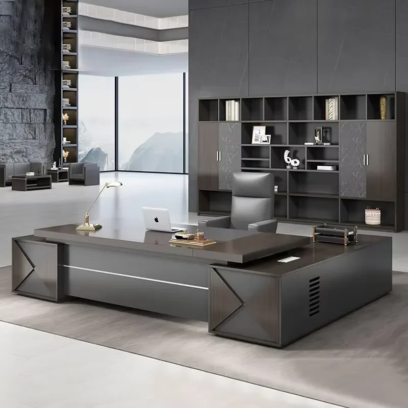 Luxury Boss Desk Manager Office Table CEO Executive Furniture Large Wooden Computer Workstation for Home Office