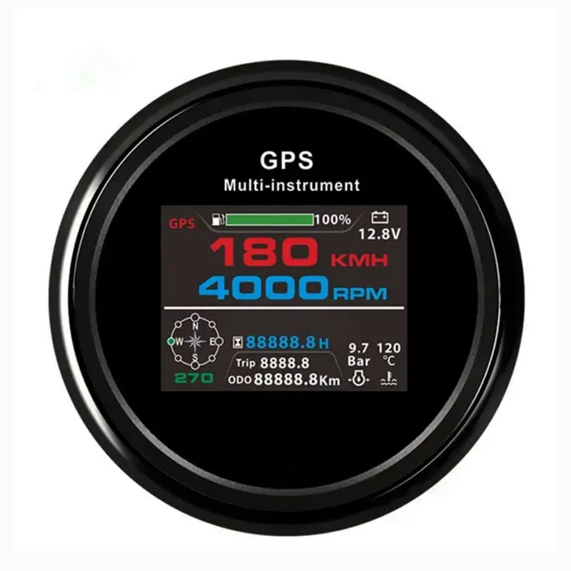 

Многофункциональный GPS-спидометр 85 мм 12В/24В для лодок, грузовиков и автомобилей с индикацией уровня топлива, температуры воды и давления масла