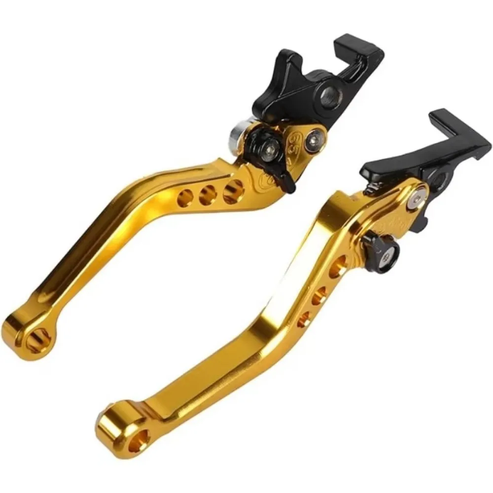 1Pair Double Disc Motorcycle Brake Handle Aluminum 6-position Adjustable Motorcycle Brake Levers Durable Ergonomic