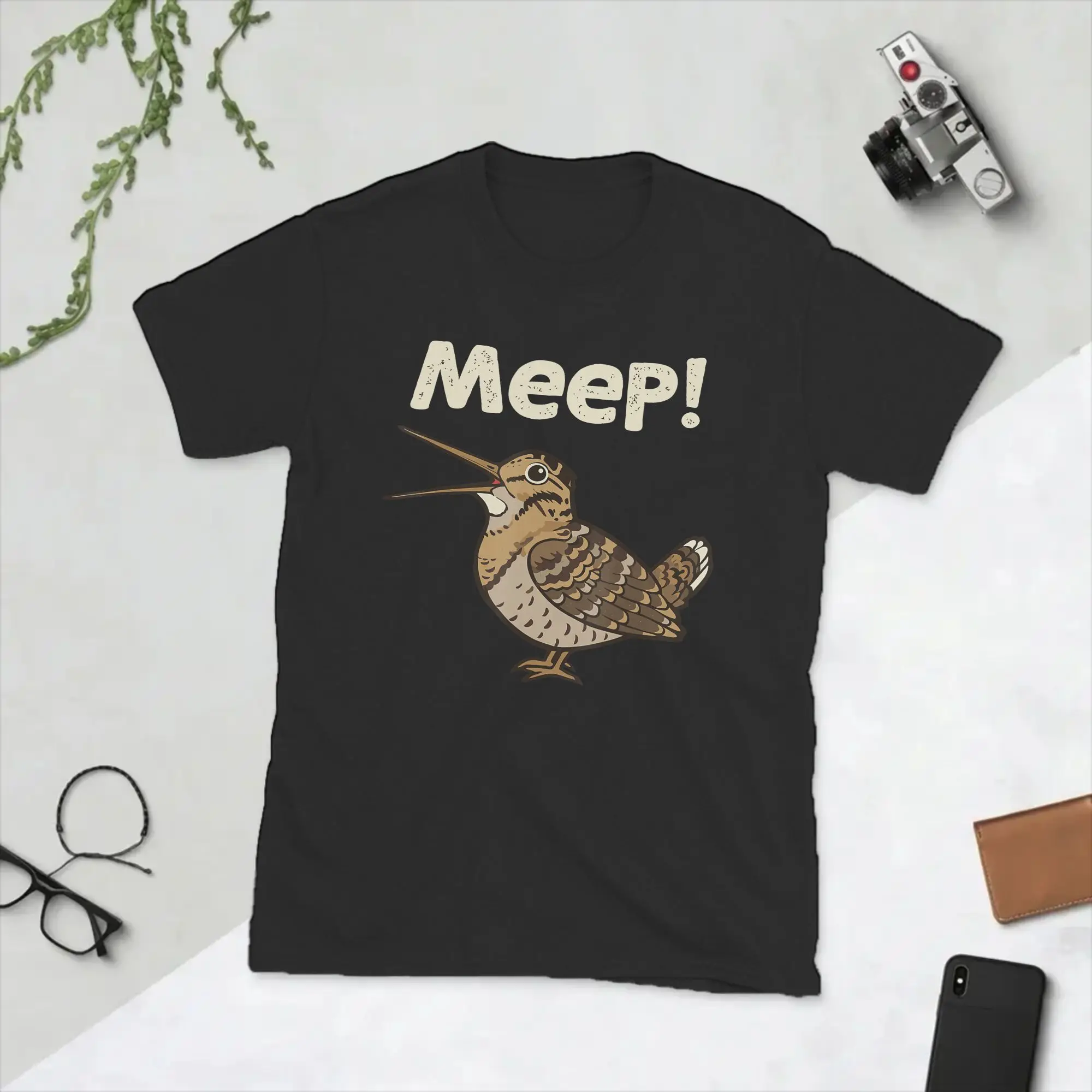 Meep Bird Meme Saying Meep Birds American Woodcocks Bird T Shirts Men 100% Cotton T-Shirts Round Collar Tee Shirt Short Sleeve
