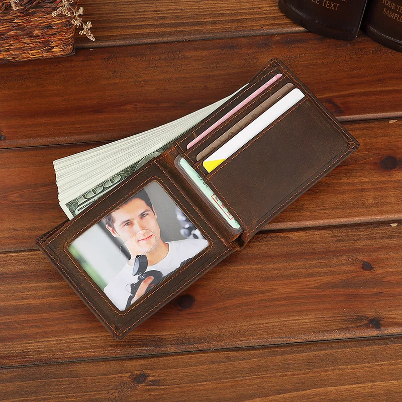 

PU Leather Wallet For Laser Engraving Vintage Coin Purse For Students Wallet For Custom Son Husband Birthday Creative Gift