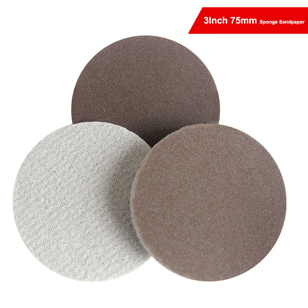 1 Inch ~5 Inch Hook&Loop Sponge Sandpaper Disc 300-2000 Grit Dry Wet Flocking Sanding Paper Polishing Grinding Tools