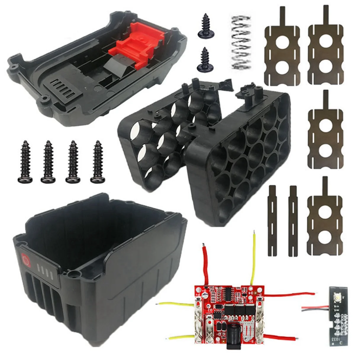 

5X Li- Battery Case Circuit Board PCB For Lomvum Zhipu Hongsong Jingmi No Original 18V Lithium Battery,15 Hole-A74Z