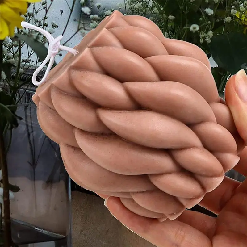AT05-2PCS 3D Geometric Silicone Resin Candle Mould Spiral Raindrop Unique Resin Epoxy Casting Mould