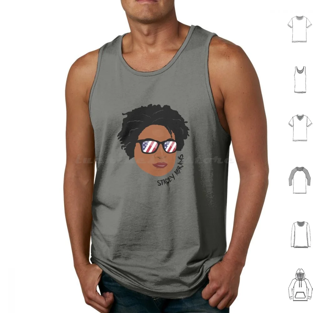 ستايسي أبرامز تانك القمم طباعة القطن ستايسي أبرامز جورجيا التصويت 2020 يستمر مقاومة Blm الأسود النسوية بطل الديمقراطي الوجه