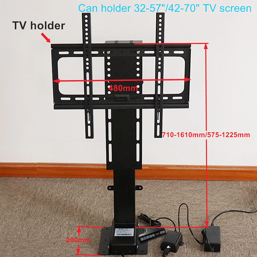 32-75 Inches TV Electric Lift Bracket TV Automation System With Mounting Brackets Monitor Lifting Table 575-1225mm/710-1610mm