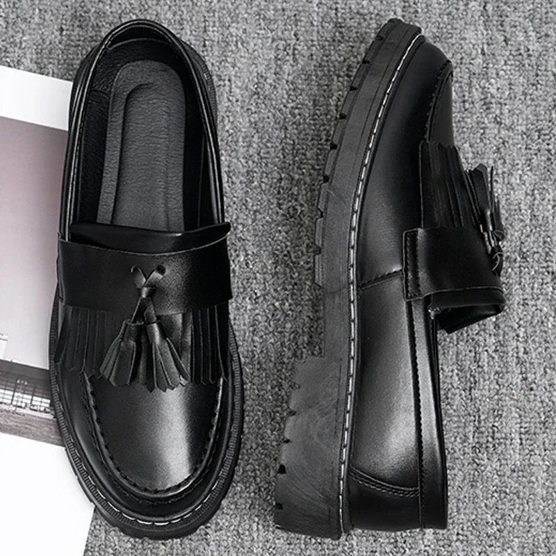 

Leather Shoes for Men 2025 New Soft Leather Business Dress Shoes British Style Comfortable Thick Soled Casual Leather Shoes