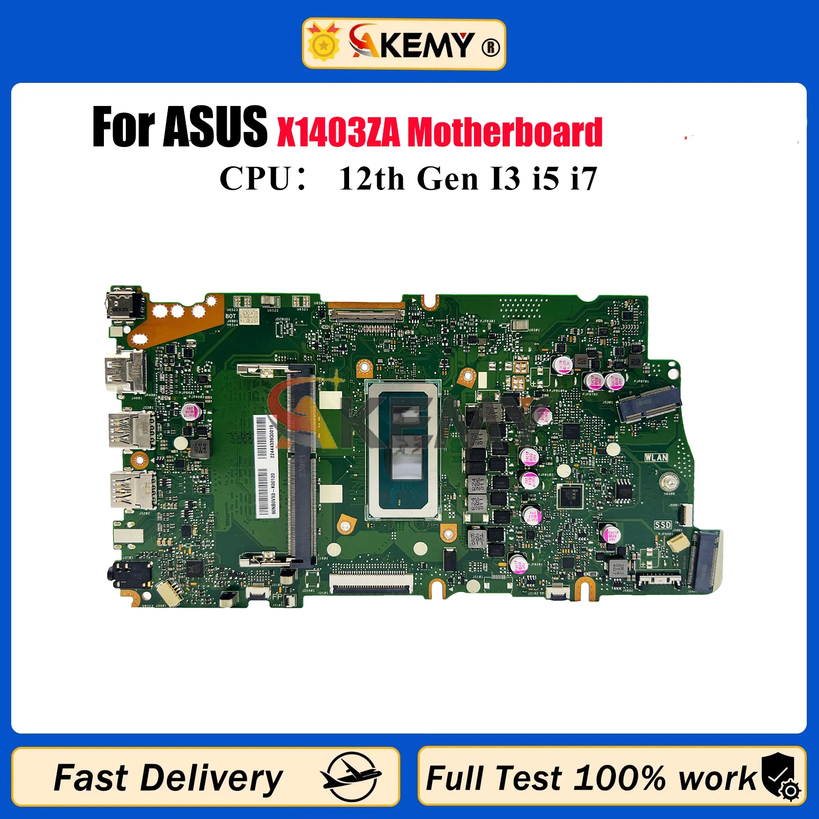 

X1403ZA Laptop Motherboard For ASUS VivoBook X1403Z X1403ZA Notebook Mainboard With 12th Gen I3 i5 i7 100% tests OK fast ship