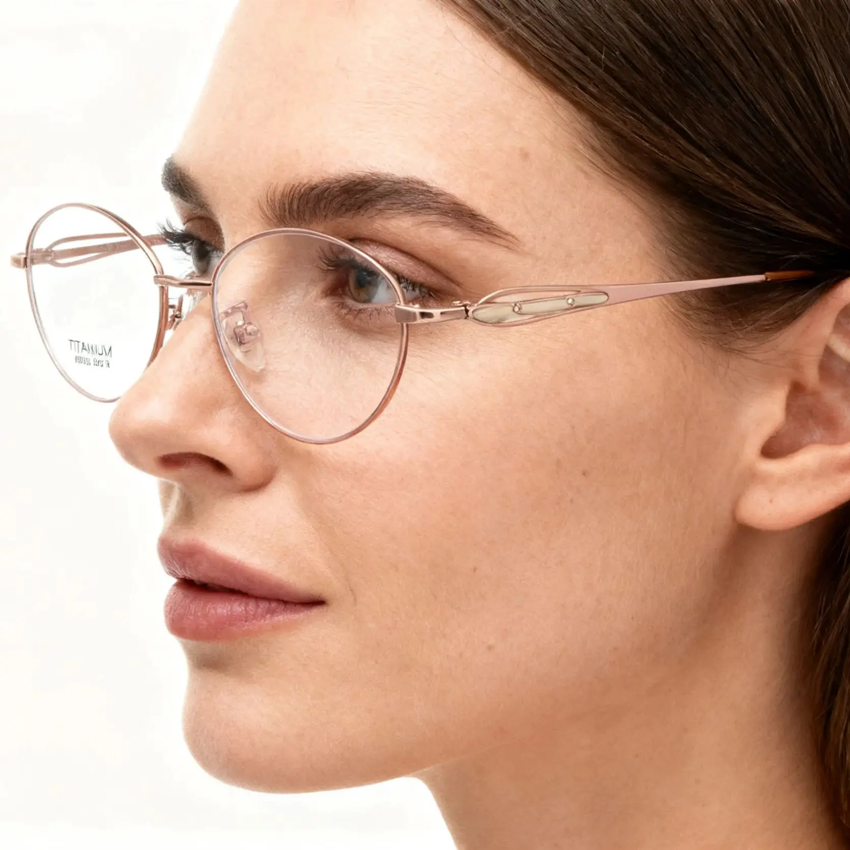 نظارات بصرية للنساء من التيتانيوم النقي مع عدسات طبية لقصر النظر وطول النظر كمبيوتر تقدمي مضاد للانعكاس #2