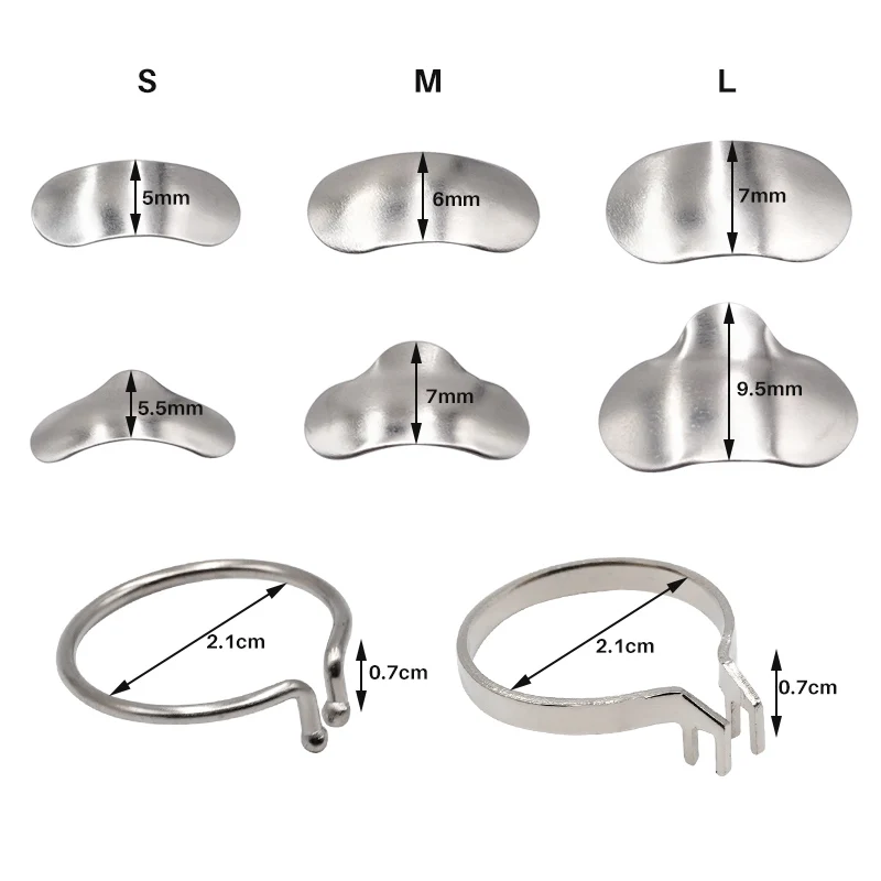 100Pcs/Box Dental Matrix Sectional Contoured Metal Matrices Band Resin Clamping/Seperating Ring Dentist Tools