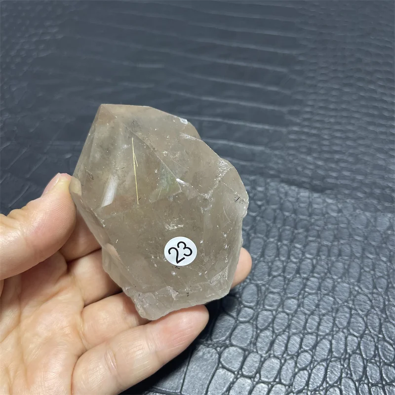 250g Natural Stone Golden Quartz Rutilated Free Form Smoky Quartz Crystal Rock Decoration Rough Polished Healing