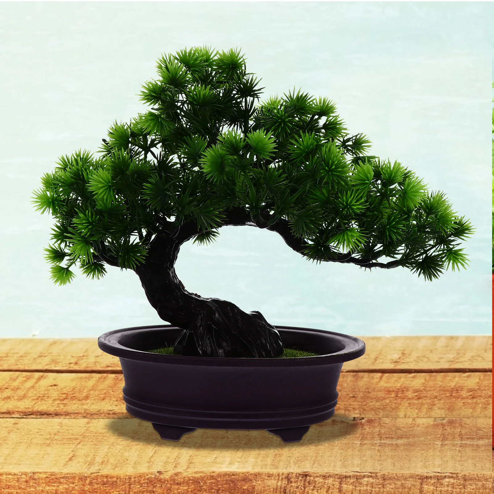 

Welcoming Pine Ornaments Pot Bonsai Plants Indoor Fake Welcome Decors Simulation Realistic Potted Simulated Double Layer