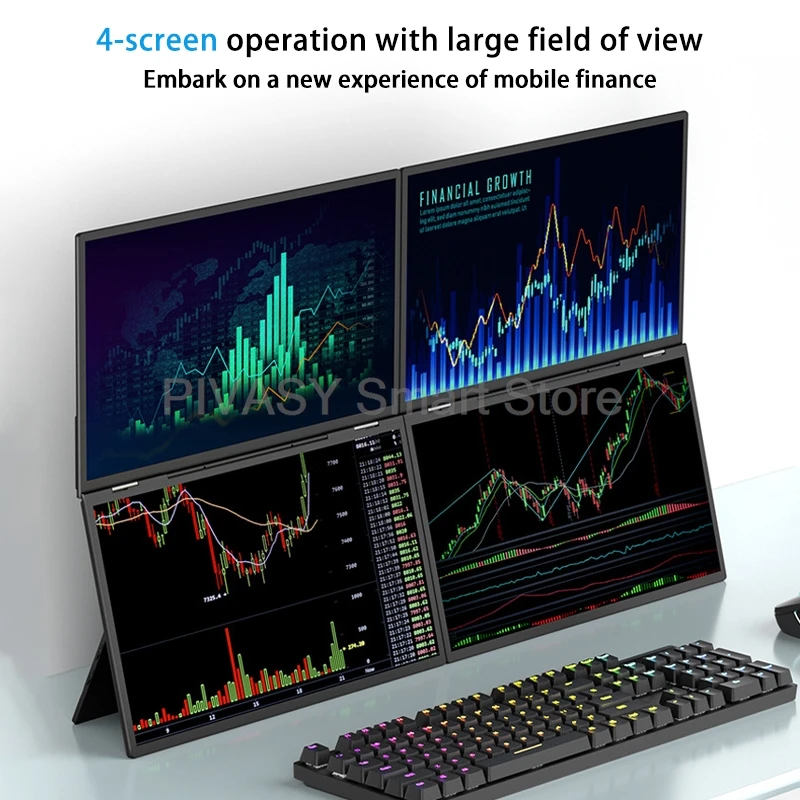Monitor portátil de doble pantalla de 21,5 pulgadas para comercio en existencias, PC para juegos de oficina, expansión de pantalla secundaria, 120Hz, 100% panel IPS RGB - Image 4