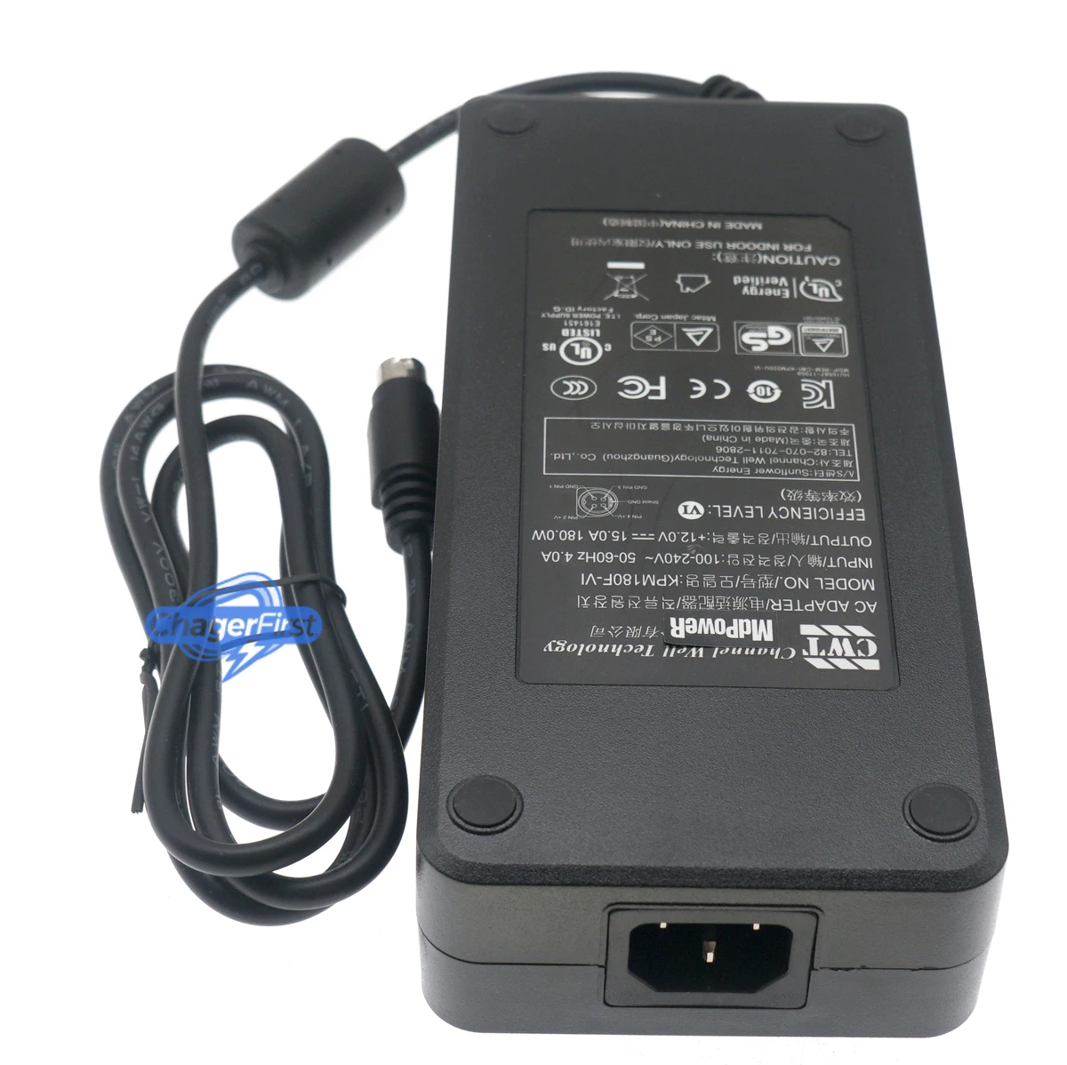 CWT KPM180F-VI 180W 12V 15A 4Pin DIN AC Adapter FOR MiTAC E99-KPM180F-N023 PH14FEI Industrial Mini ITX Embedded PC Power Supply