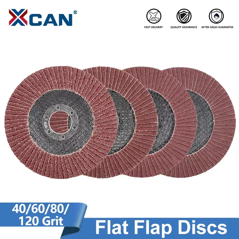 XCAN 1pc 125mm 5 Inch Flap Discs 40/60/80/120 Grit Sanding Grinding Wheel Abrasive Tool For Angle Grinder