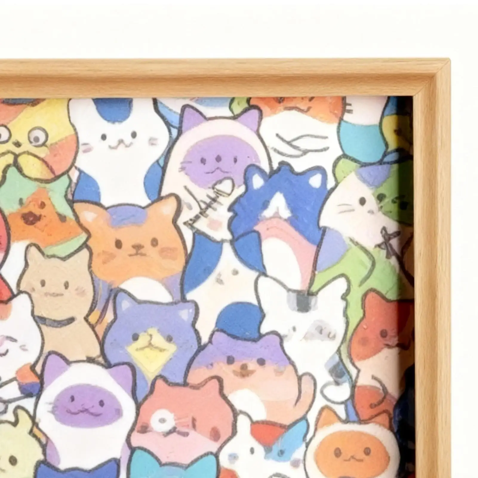 Wooden Cat Puzzle Coloring Cat Educational Toys Cute Kitten Painting Puzzle Games For Kids Boys Girls Travel Homeschool