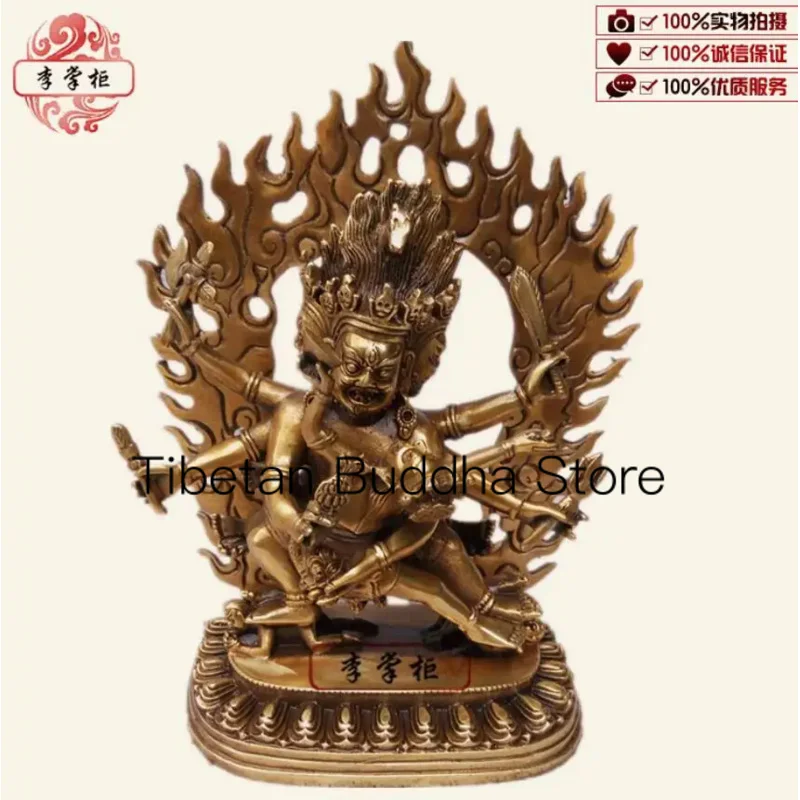 25cm Tibetan Esoteric Pure Copper Horse Head Mingwang Buddha Statue Angry Horse Head Guanyin Protector Vajra Pendant