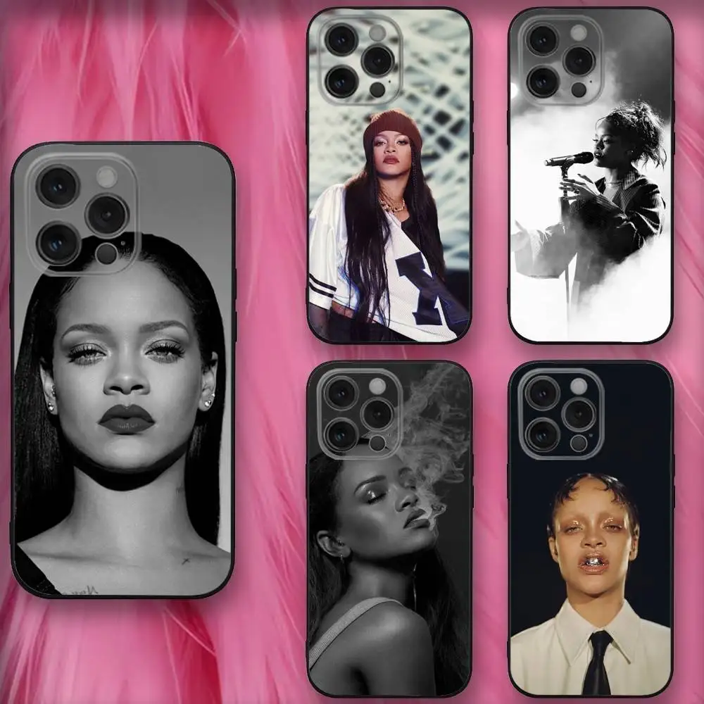 

Singer R-Rihanna Phone Case For iPhone 16,se4,15,14,13,12,11,Pro,X,XS,Max,XR,Plus,Mini Soft Black Cover