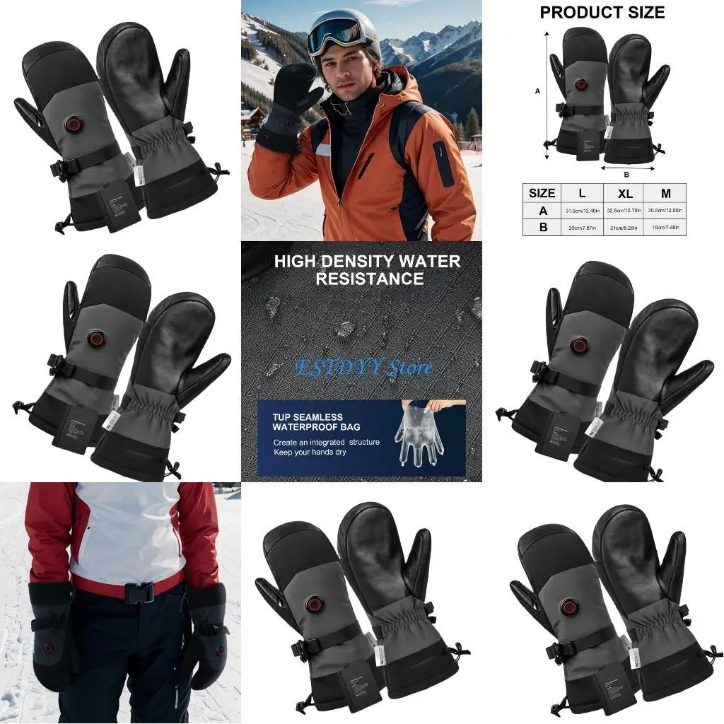 

G6DE Electric Gloves Heated Gloves Electric Warmer Snowboard Gloves for Men Women