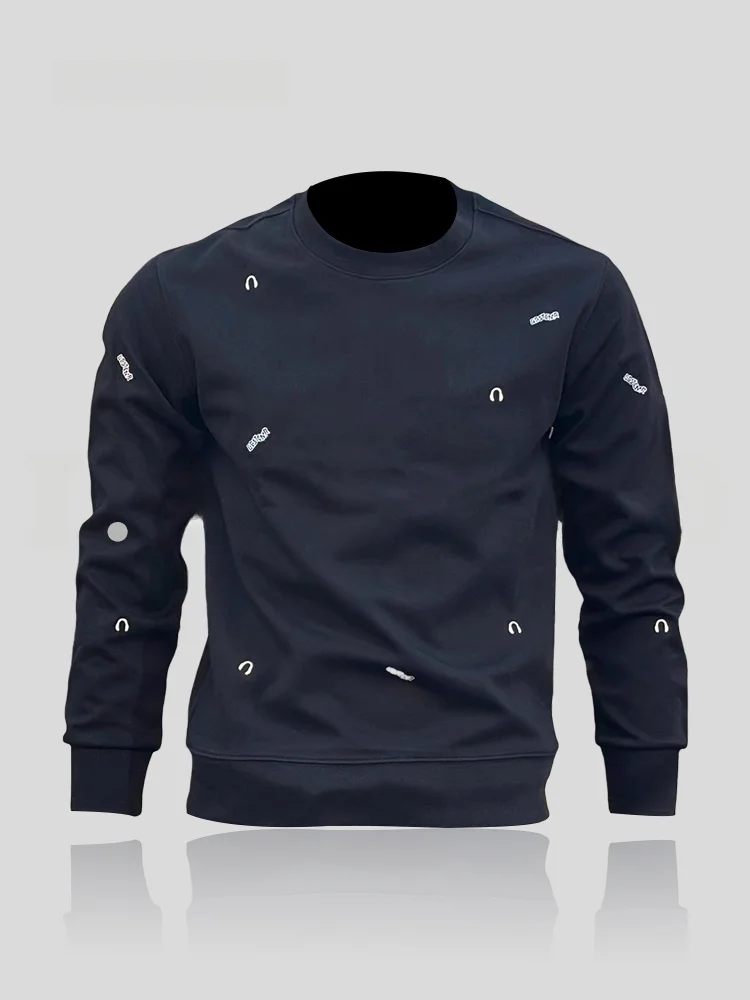 

Fashionable round Neck Sweatshirt Embroidered Small Heart Slim Fit Base Shirt for Men Breathable Comfortable Long Sleeve Crew...