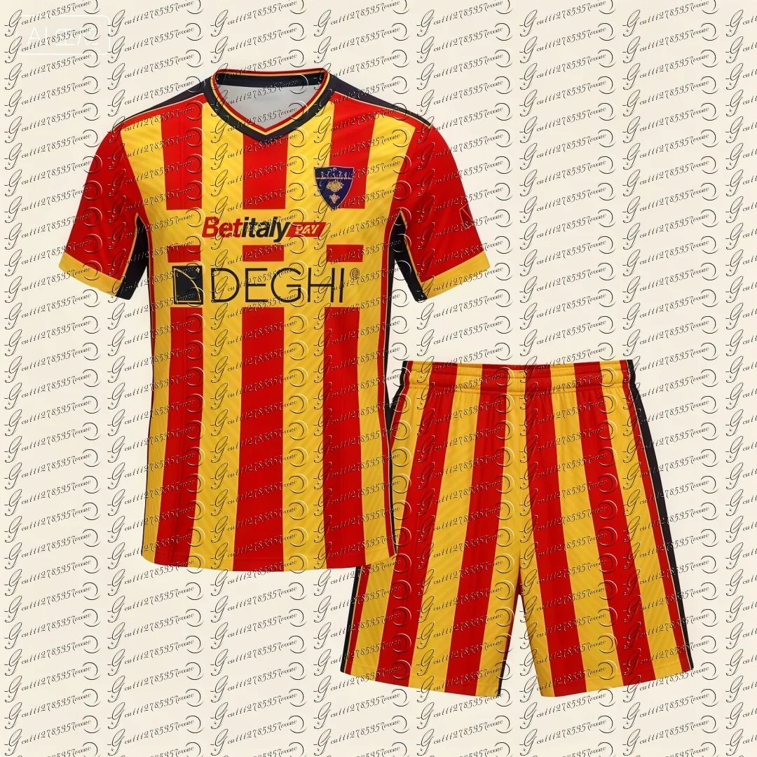 

US Lecce Football Jersey Sports Casual T-Shirt Breathable Quick Dry Elastic Daily Training Top for FamilyMatching Kids Tops Tees