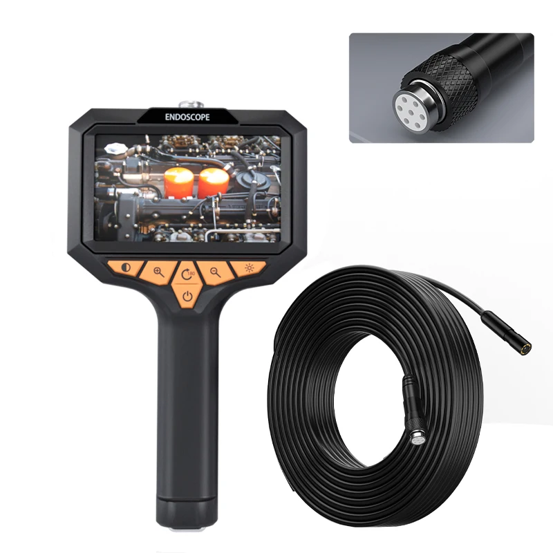 Endoscopio con pantalla de 4,3 pulgadas, cámara de 8mm, boroscopio Industrial de diseño dividido de 1-100m, cámara de inspección impermeable IP67 para tuberías de alcantarillado de coches