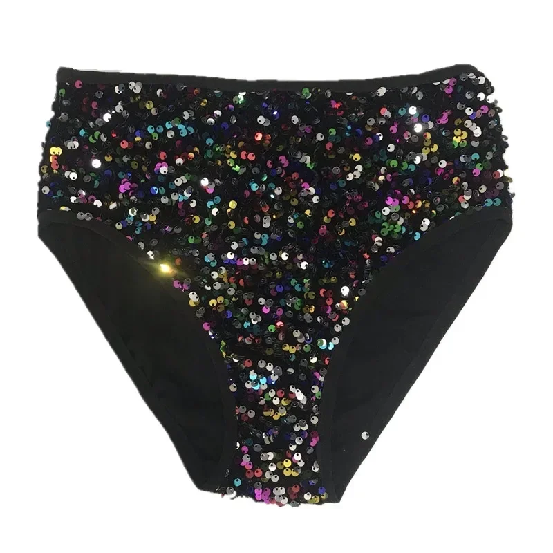 Multi-Color Sequins Mid-Waist Half Breech Shorts Hot Nightclub Bar Women Singer Dancer Team DJ Jazz Dance Stage Costume