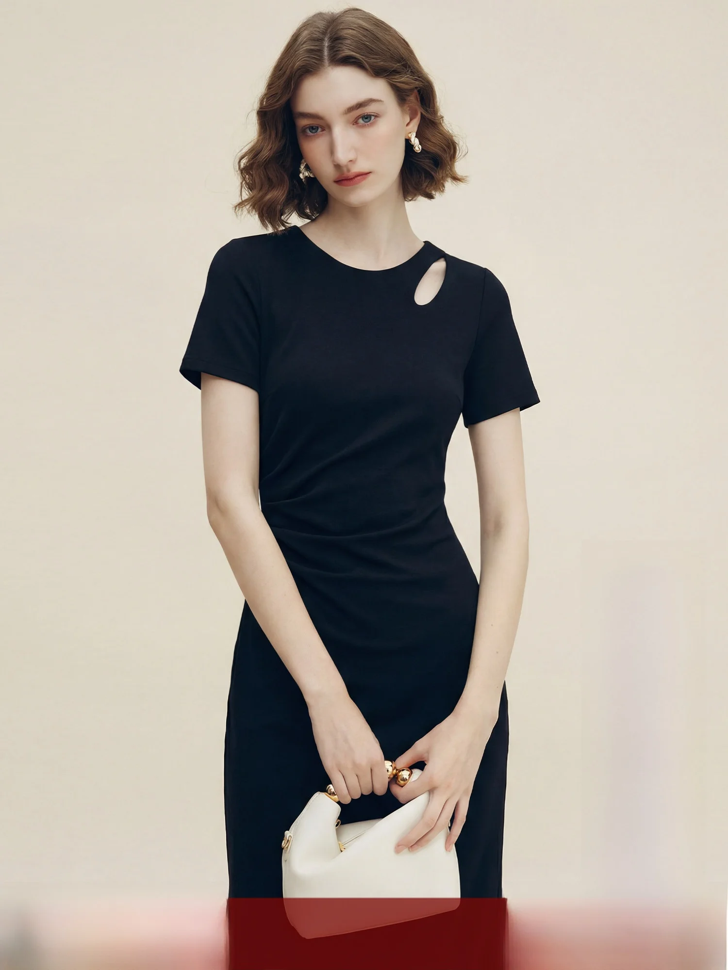 Vestido negro de con cintura ajustada para mujer, nuevo estilo de verano, diseño elegante, falda de marca francesa Fam...